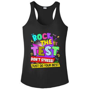 Rock The Test Dont Stress Testing Day Teachers Students Ladies PosiCharge Competitor Racerback Tank