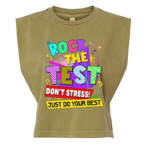 Rock The Test Dont Stress Testing Day Teachers Students Garment-Dyed Women's Muscle Tee