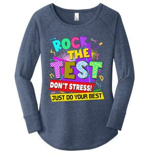 Rock The Test Dont Stress Testing Day Teachers Students Women's Perfect Tri Tunic Long Sleeve Shirt