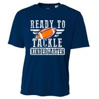 Ready To Tackle Kindergarten Football Ball Back To School Cooling Performance Crew T-Shirt