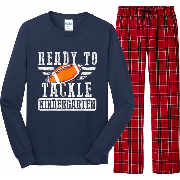 Ready To Tackle Kindergarten Football Ball Back To School Long Sleeve Pajama Set