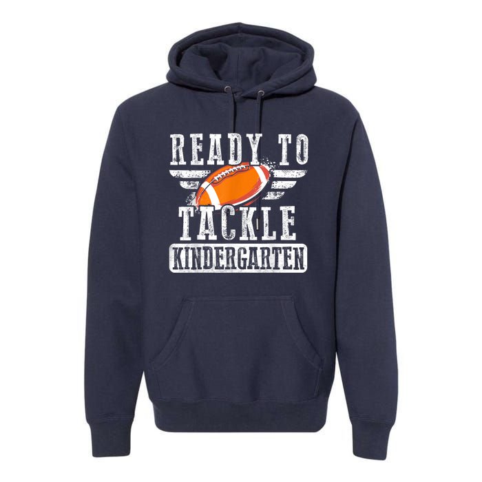 Ready To Tackle Kindergarten Football Ball Back To School Premium Hoodie