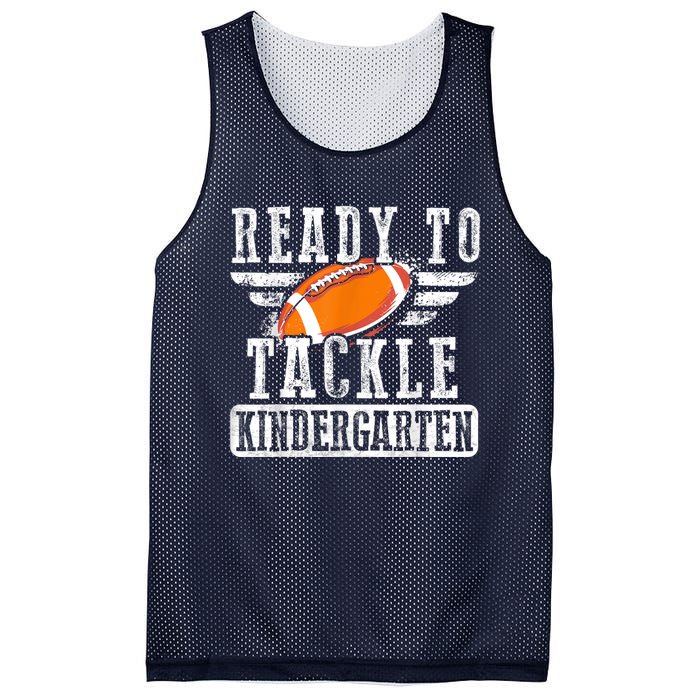 Ready To Tackle Kindergarten Football Ball Back To School Mesh Reversible Basketball Jersey Tank