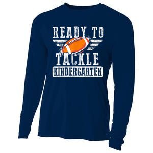 Ready To Tackle Kindergarten Football Ball Back To School Cooling Performance Long Sleeve Crew