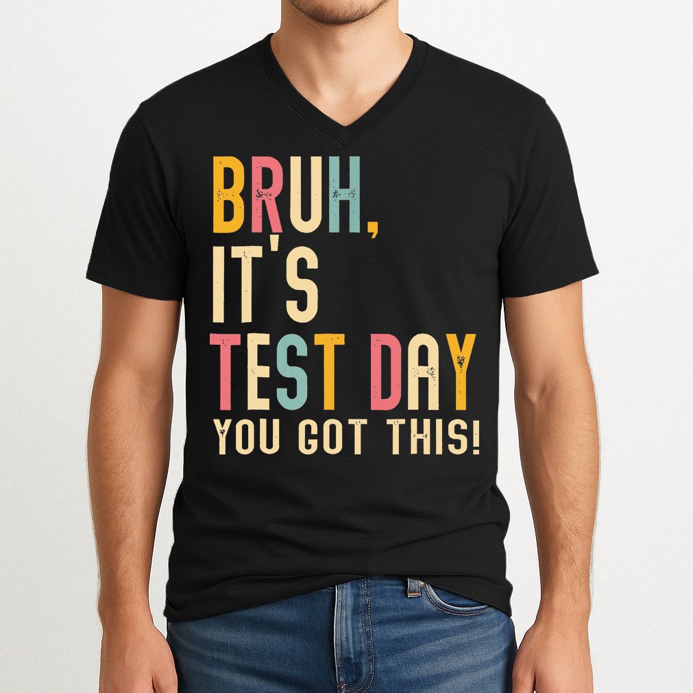 Rock The Test Dont Stress Motivational Student Teacher V-Neck T-Shirt