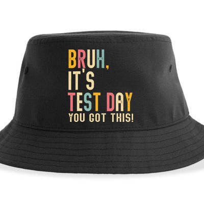 Rock The Test Dont Stress Motivational Student Teacher Sustainable Bucket Hat