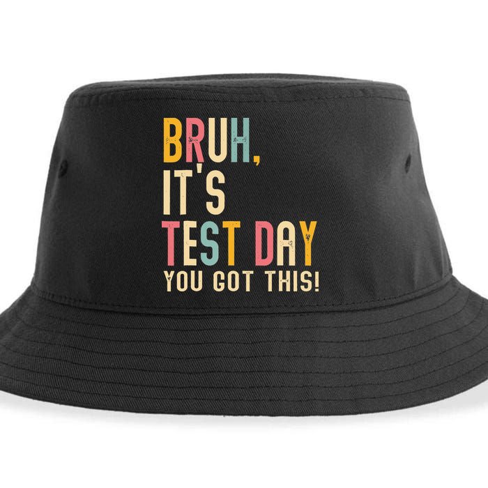 Rock The Test Dont Stress Motivational Student Teacher Sustainable Bucket Hat