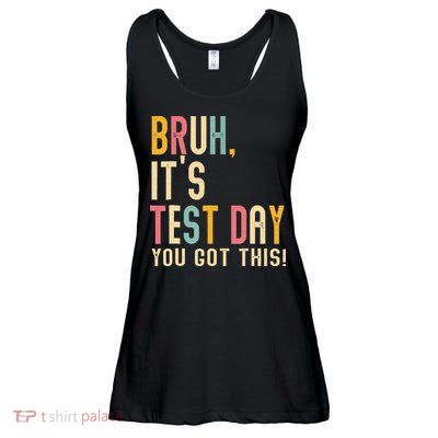 Rock The Test Dont Stress Motivational Student Teacher Ladies Essential Flowy Tank