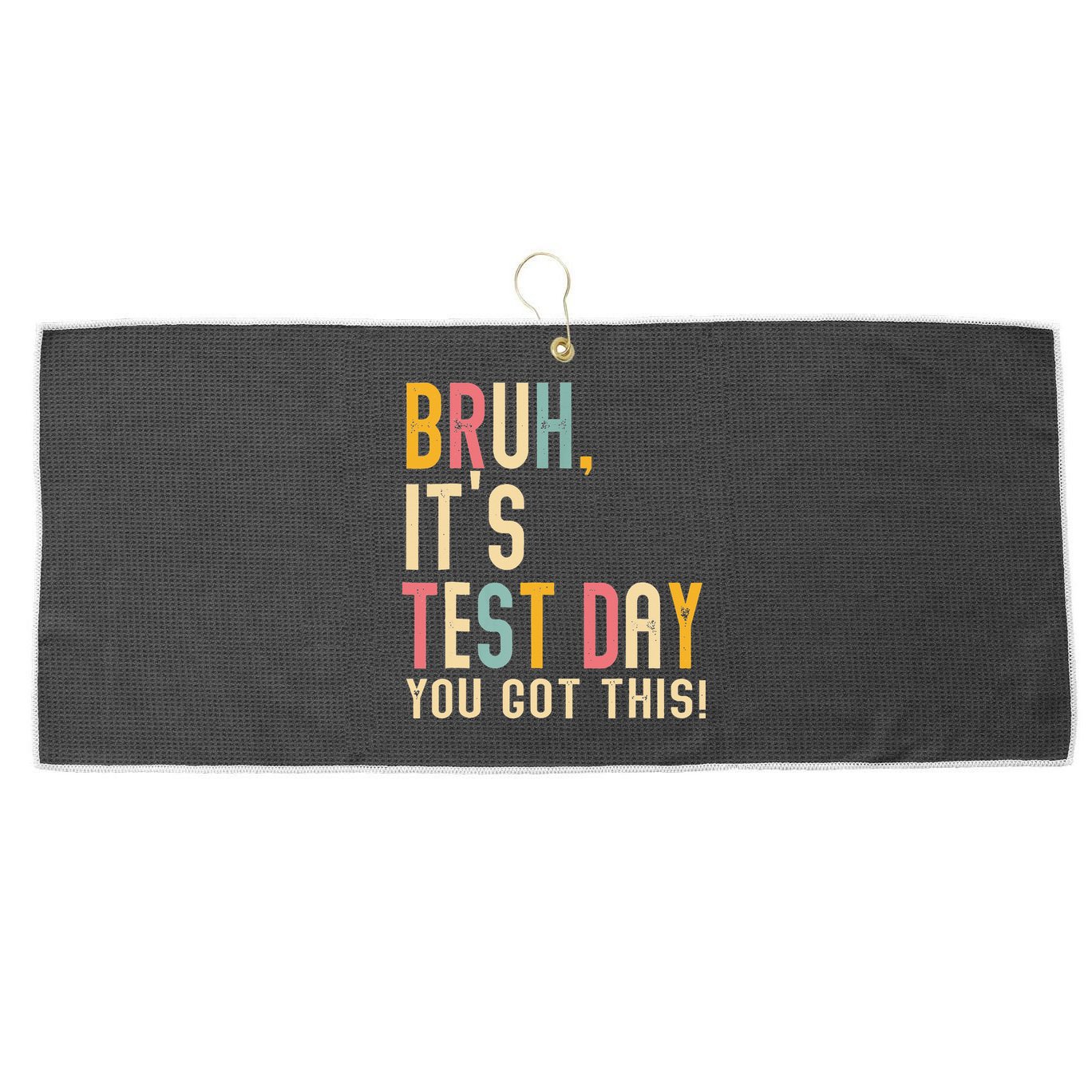 Rock The Test Dont Stress Motivational Student Teacher Large Microfiber Waffle Golf Towel