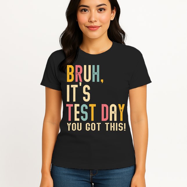 Rock The Test Dont Stress Motivational Student Teacher Womens T-Shirt