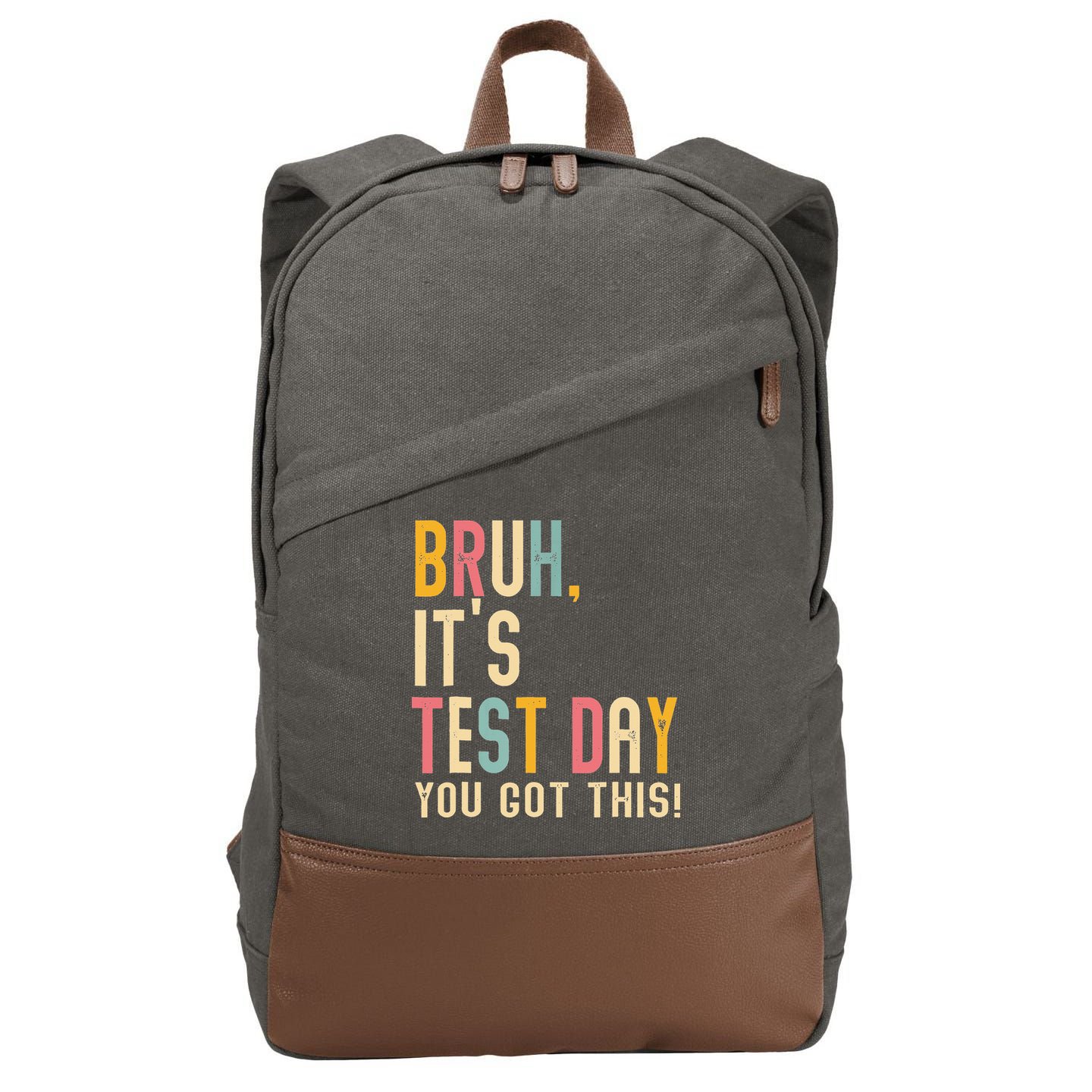 Rock The Test Dont Stress Motivational Student Teacher Cotton Canvas Backpack