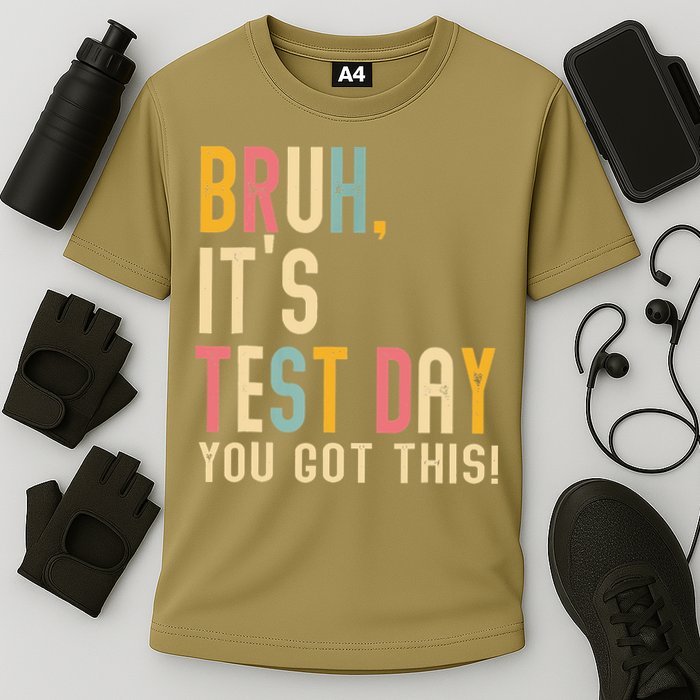Rock The Test Dont Stress Motivational Student Teacher Cooling Performance Crew T-Shirt