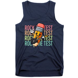 Rock The Test Day Teacher Testing Day Motivational Funny Tank Top