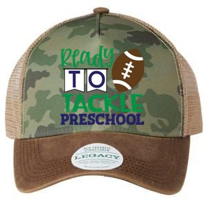 Ready To Tackle Football Theme Preschool Gift Legacy Tie Dye Trucker Hat