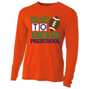 Ready To Tackle Football Theme Preschool Gift Cooling Performance Long Sleeve Crew