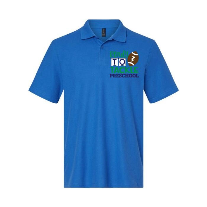 Ready To Tackle Football Theme Preschool Gift Softstyle Adult Sport Polo