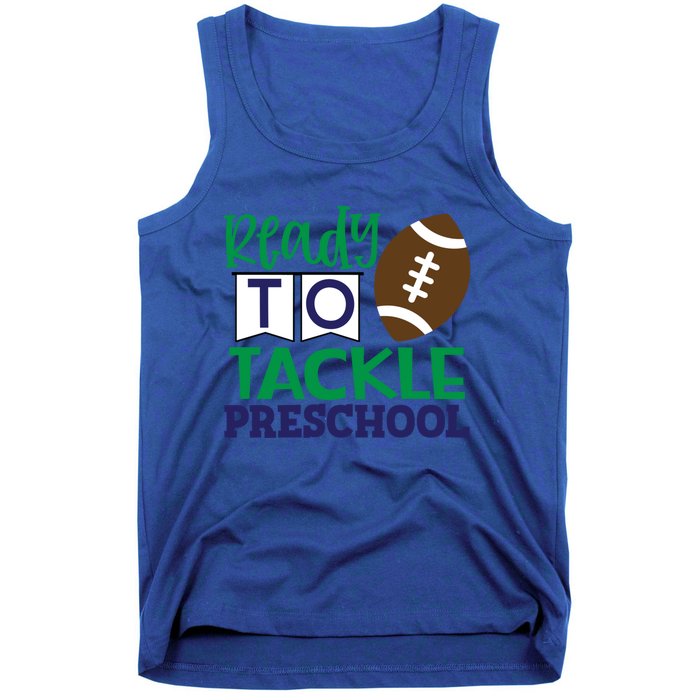 Ready To Tackle Football Theme Preschool Gift Tank Top