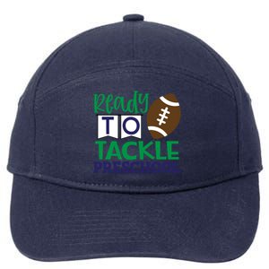 Ready To Tackle Football Theme Preschool Gift 7-Panel Snapback Hat