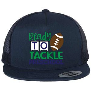 Ready To Tackle Football Theme Preschool Gift Flat Bill Trucker Hat