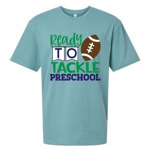 Ready To Tackle Football Theme Preschool Gift Sueded Cloud Jersey T-Shirt