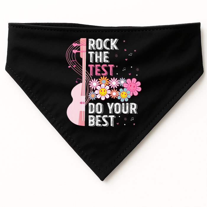 Rock The Test Do Your Best Testing Day Teachers Students USA-Made Doggie Bandana