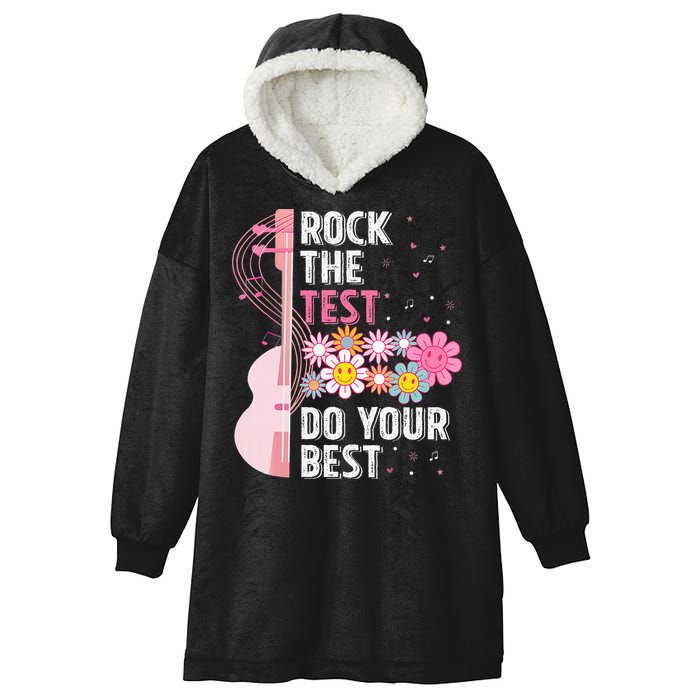 Rock The Test Do Your Best Testing Day Teachers Students Hooded Wearable Blanket
