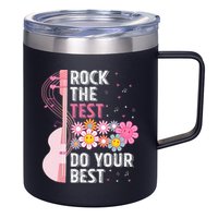 Rock The Test Do Your Best Testing Day Teachers Students 12oz Stainless Steel Coffee Mug