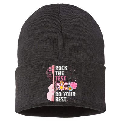 Rock The Test Do Your Best Testing Day Teachers Students Sustainable Knit Beanie