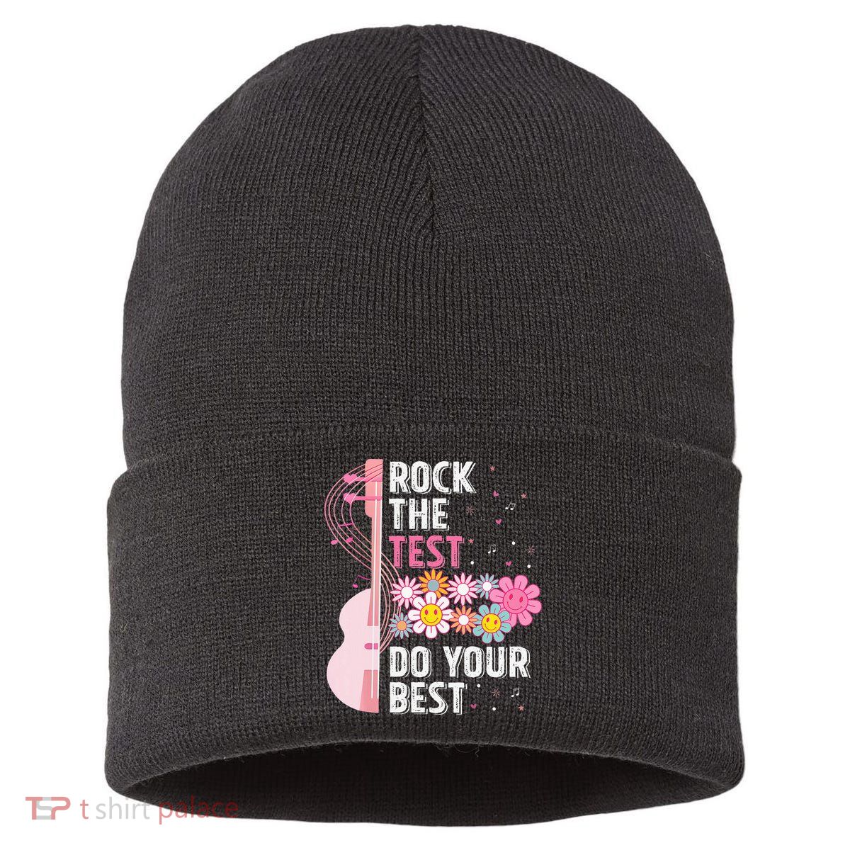 Rock The Test Do Your Best Testing Day Teachers Students Sustainable Knit Beanie