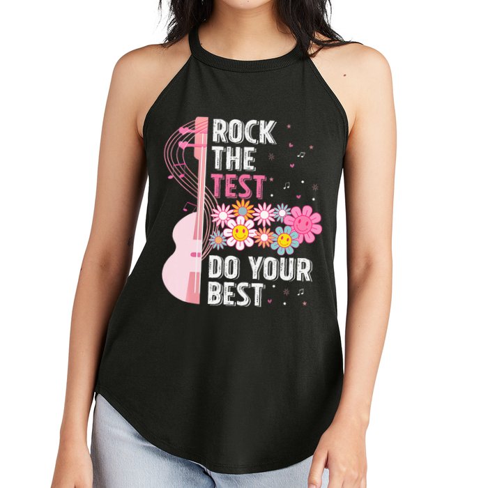 Rock The Test Do Your Best Testing Day Teachers Students Women's Perfect Tri Rocker Tank