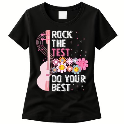 Rock The Test Do Your Best Testing Day Teachers Students Womens T-Shirt