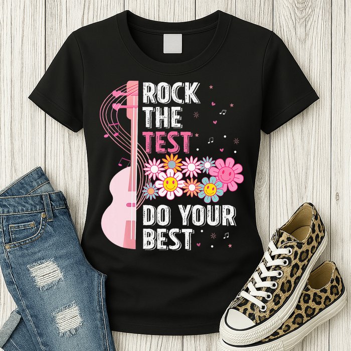 Rock The Test Do Your Best Testing Day Teachers Students Womens T-Shirt