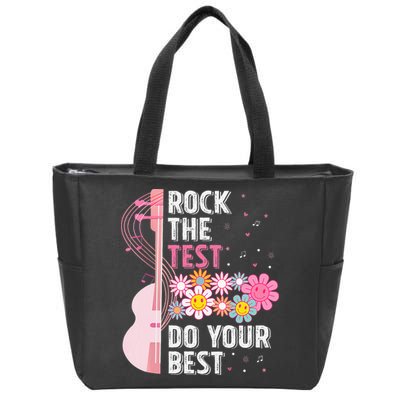 Rock The Test Do Your Best Testing Day Teachers Students Zip Tote Bag