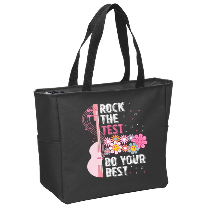 Rock The Test Do Your Best Testing Day Teachers Students Zip Tote Bag