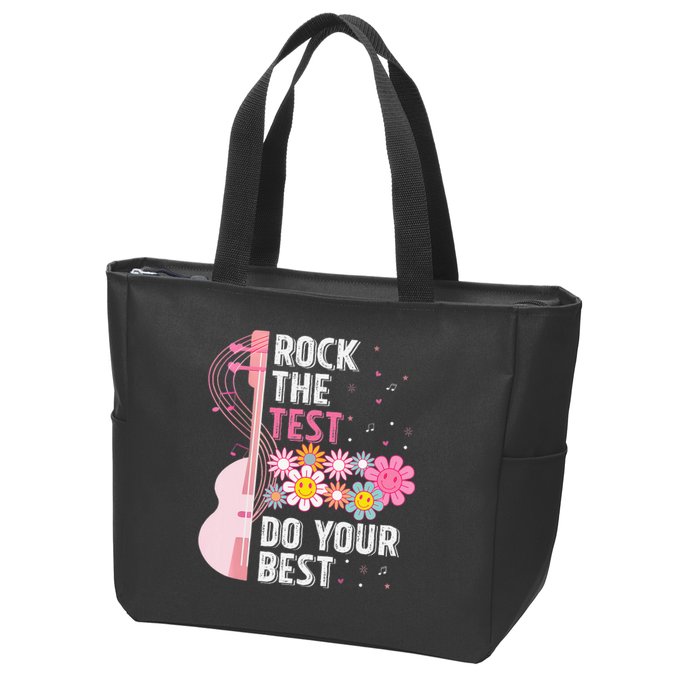 Rock The Test Do Your Best Testing Day Teachers Students Zip Tote Bag