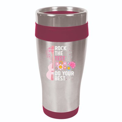 Rock The Test Do Your Best Testing Day Teachers Students 16oz Travel Tumbler