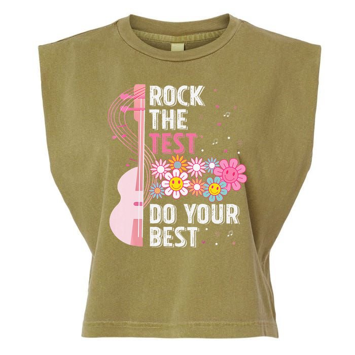 Rock The Test Do Your Best Testing Day Teachers Students Garment-Dyed Women's Muscle Tee