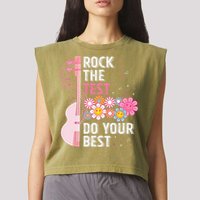 Rock The Test Do Your Best Testing Day Teachers Students Garment-Dyed Women's Muscle Tee