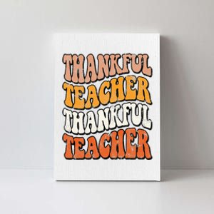 Retro Thankful Teacher Fall Thanksgiving Elementary Teacher Canvas