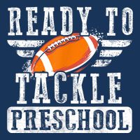 Ready To Tackle Preschool Football Ball Back To School 7 Panel Mesh Trucker Snapback Hat