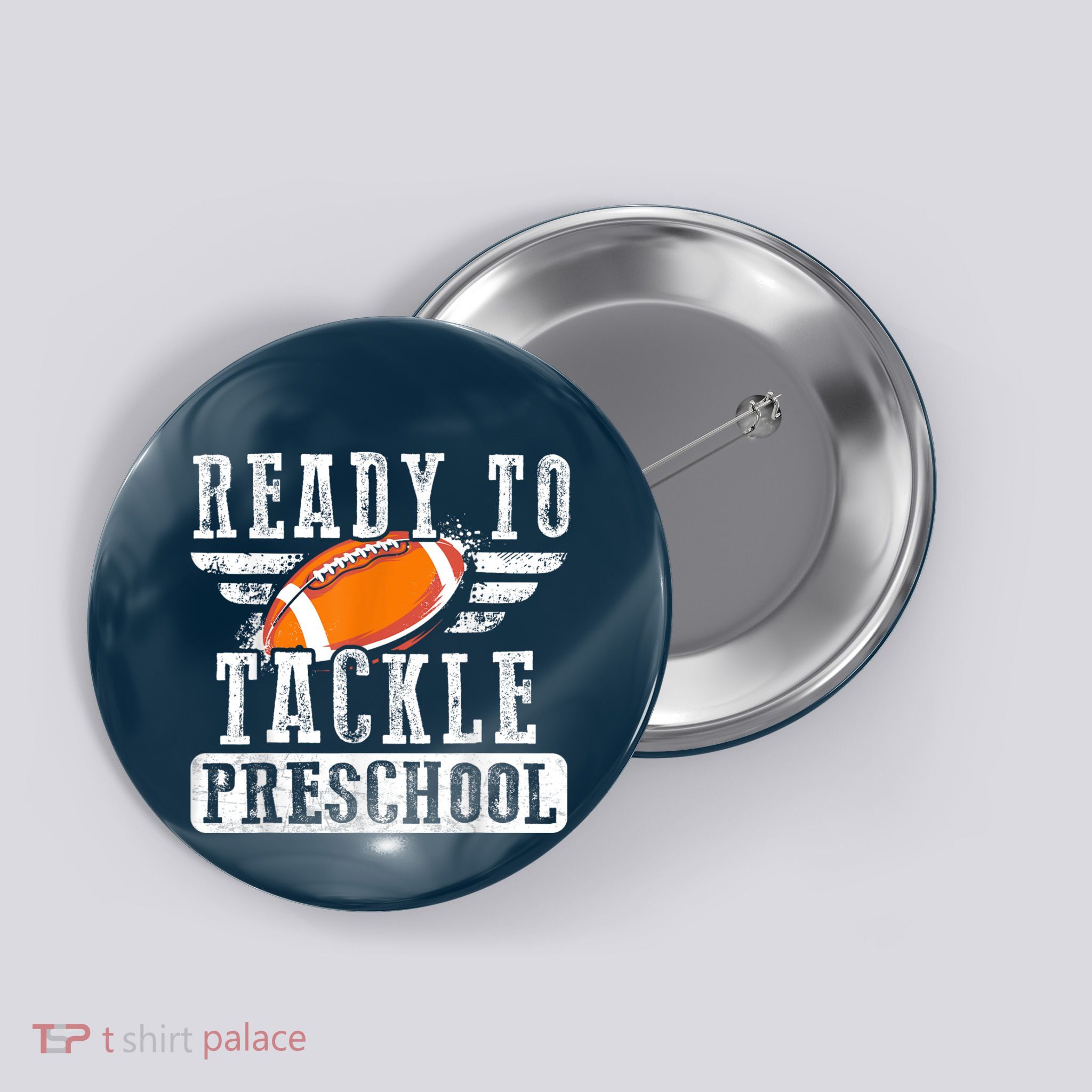 Ready To Tackle Preschool Football Ball Back To School Button