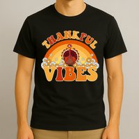Retro Thanksgiving Thankful Vibes Turkey Sunset T-Shirt