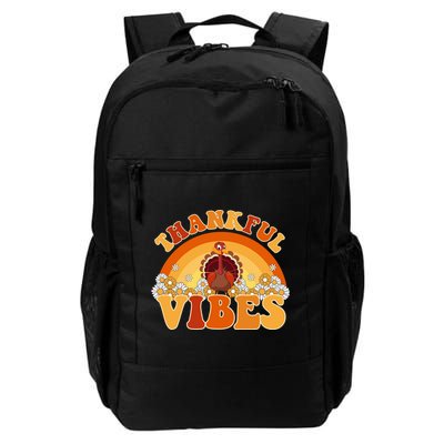 Retro Thanksgiving Thankful Vibes Turkey Sunset Backpack