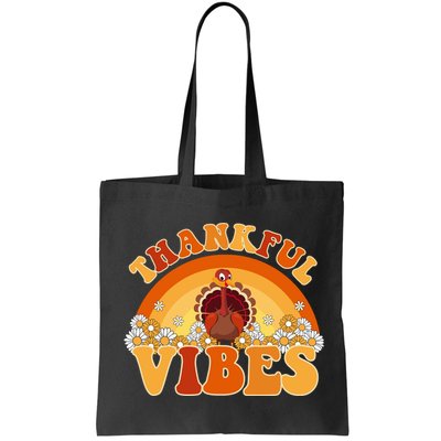 Retro Thanksgiving Thankful Vibes Turkey Sunset Bag