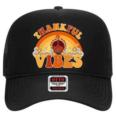Retro Thanksgiving Thankful Vibes Turkey Sunset Trucker Hat