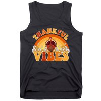 Retro Thanksgiving Thankful Vibes Turkey Sunset Tank Top
