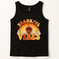 Retro Thanksgiving Thankful Vibes Turkey Sunset Tank Top