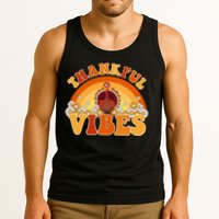 Retro Thanksgiving Thankful Vibes Turkey Sunset Tank Top