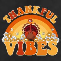 Retro Thanksgiving Thankful Vibes Turkey Sunset Golf Towel