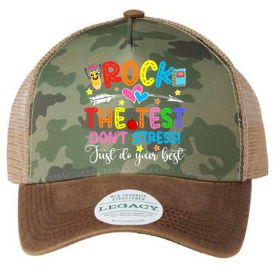Rock The Test Don't Stress Do Your Best Testing Day Teacher  Legacy Tie Dye Trucker Hat